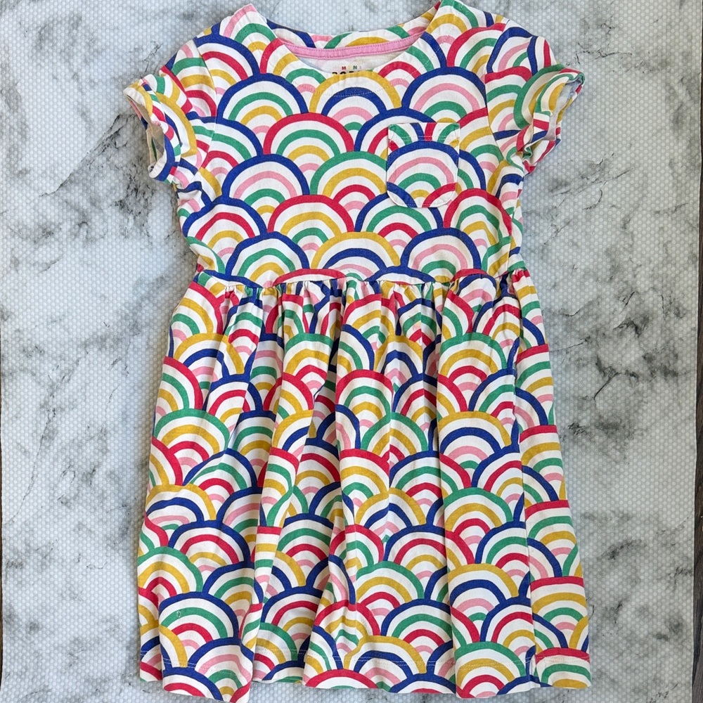 Mini Boden Multicolor Rainbow Kids Dress